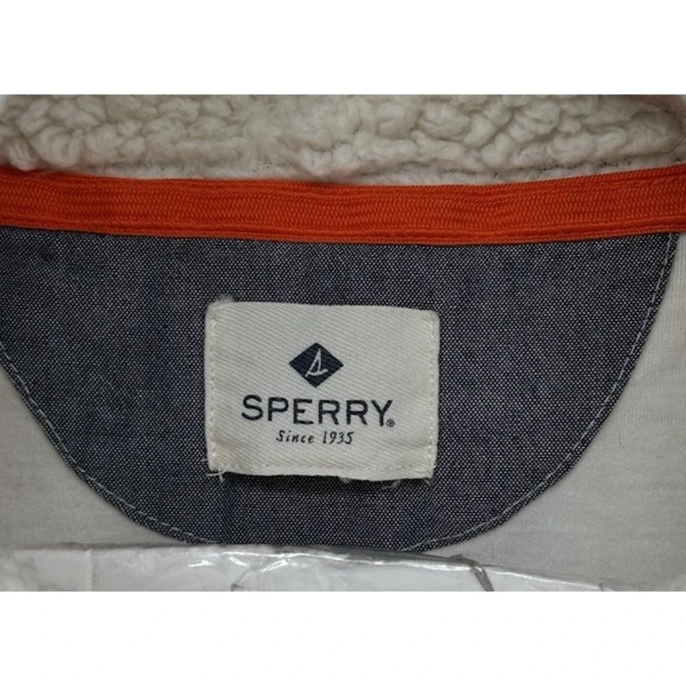 Sperry Sherpa Fleece Best‎ Full Zip Front With Pockets Beige Women's Size Medium